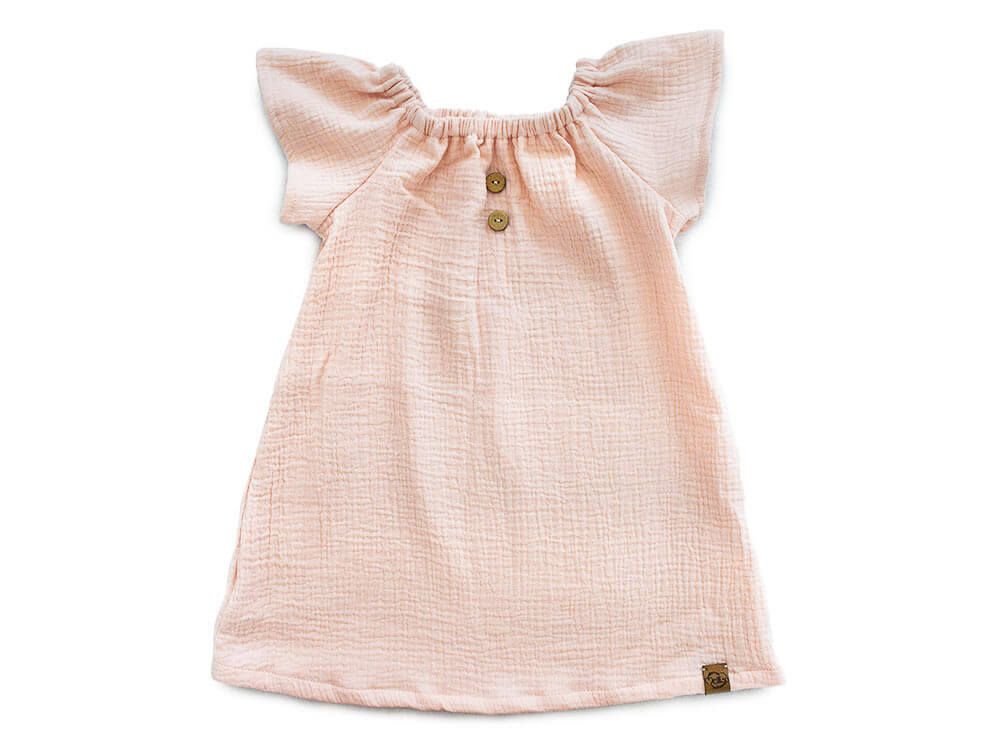 Sommerkleid | Musselin | heller Pfirsich | Gr. 86/92 Sommerkleid | Musselin | heller Pfirsich | Gr. 86/92