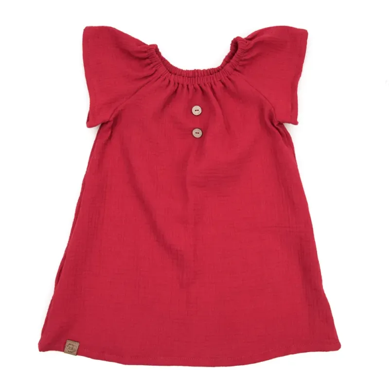 Sommerkleid | Musselin | rot | Gr. 86/92 Sommerkleid | Musselin | rot | Gr. 86/92