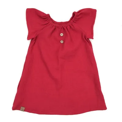 Sommerkleid | Musselin | rot | Gr. 86/92 Sommerkleid | Musselin | rot | Gr. 86/92