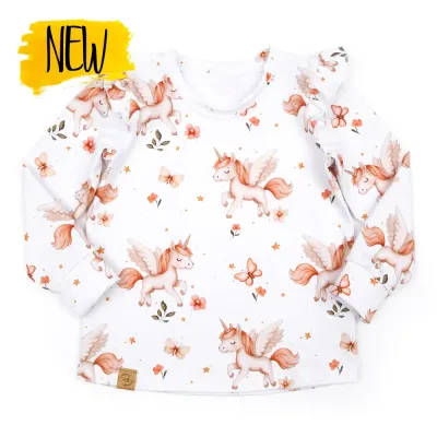 Langarmshirt mit Rüschen | Flying Unicorn