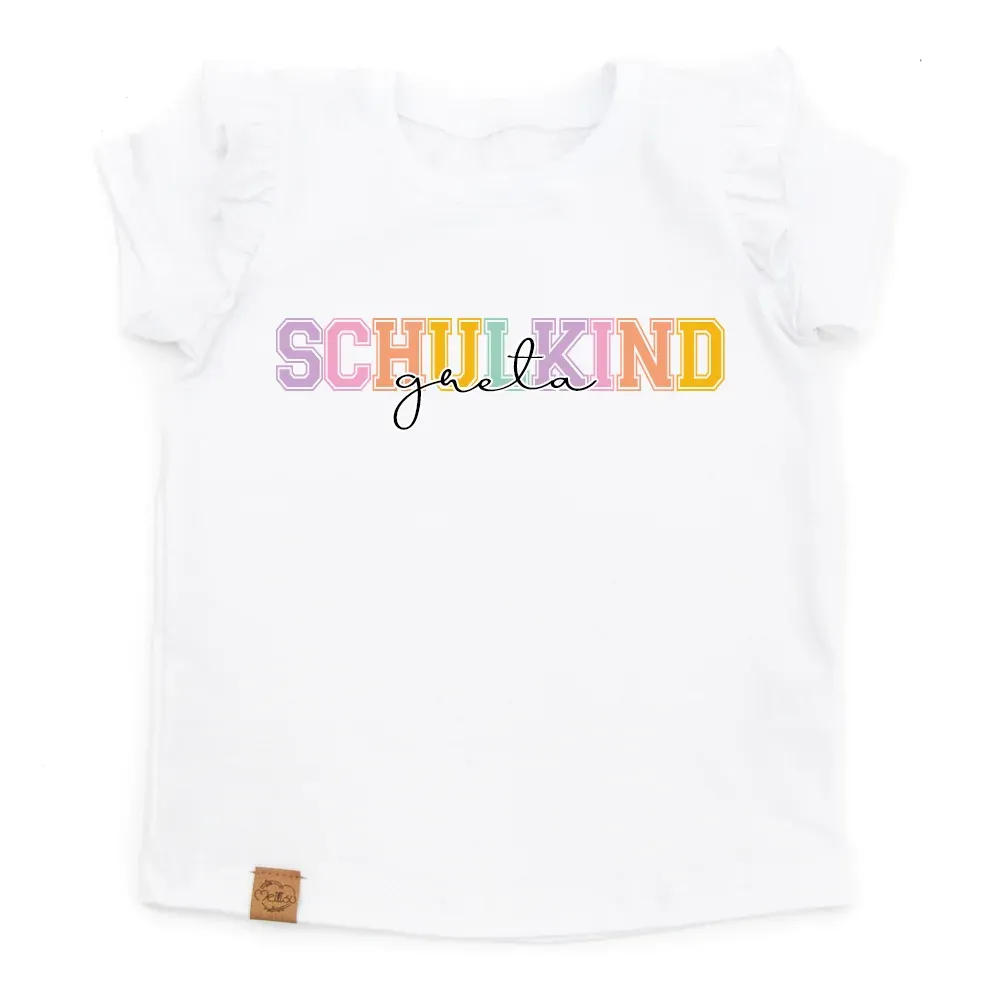 Outfit Mädchen | Tüllrock & Shirt | Schulkind | Schulanfang 2026 | Herzen rosé | personalisiert