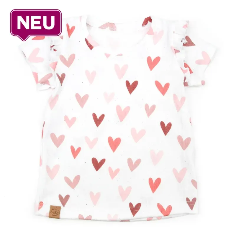 T-Shirt mit Rüschen | Rippjersey Sweets Hearts