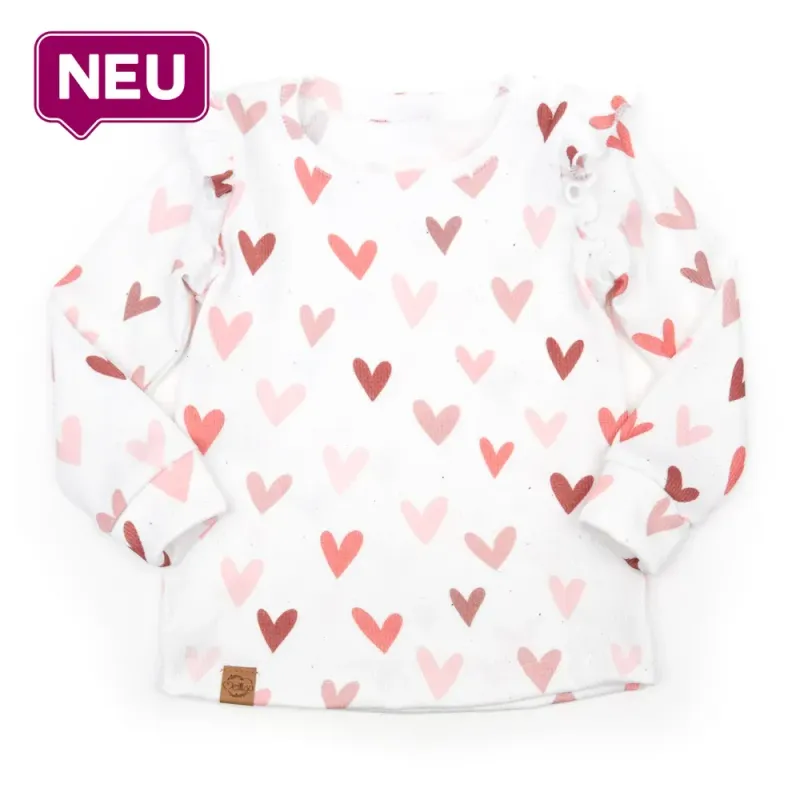 Langarmshirt mit Rüschen | Rippjersey Sweets Hearts