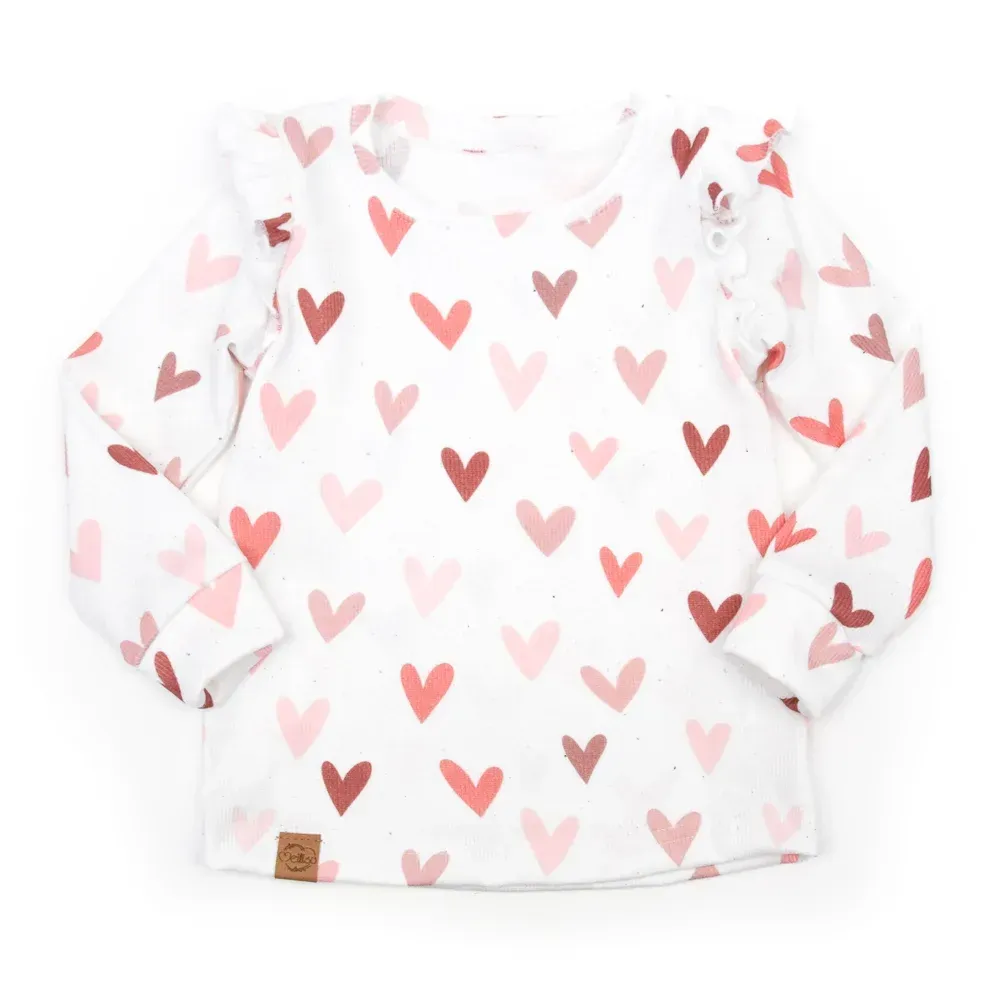 Langarmshirt mit Rüschen | Rippjersey Sweet Hearts