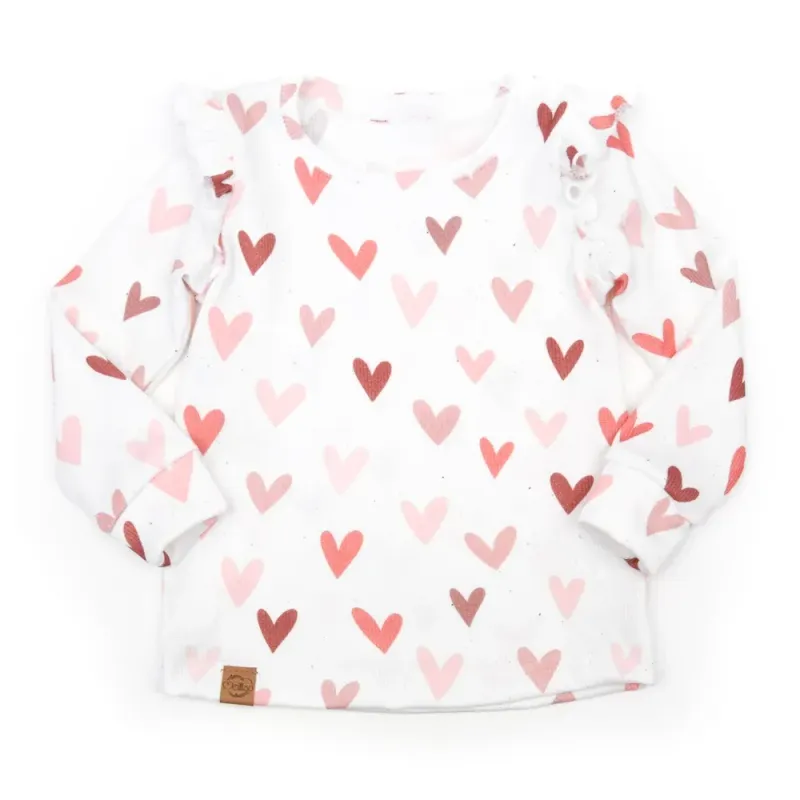 Langarmshirt mit Rüschen | Rippjersey Sweet Hearts