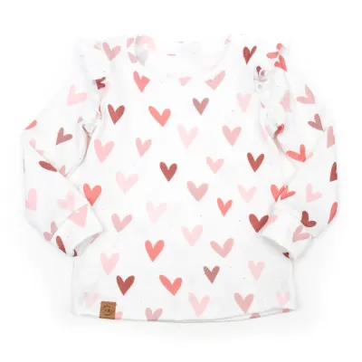 Langarmshirt mit Rüschen | Rippjersey Sweet Hearts