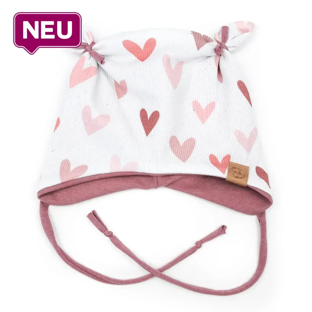 Ohrenmütze | Rippjersey Sweets Hearts