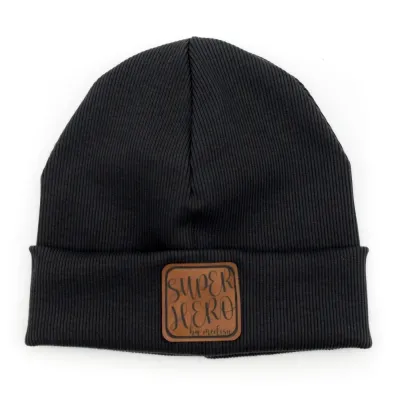 Hipster Mütze | Feinripp | schwarz