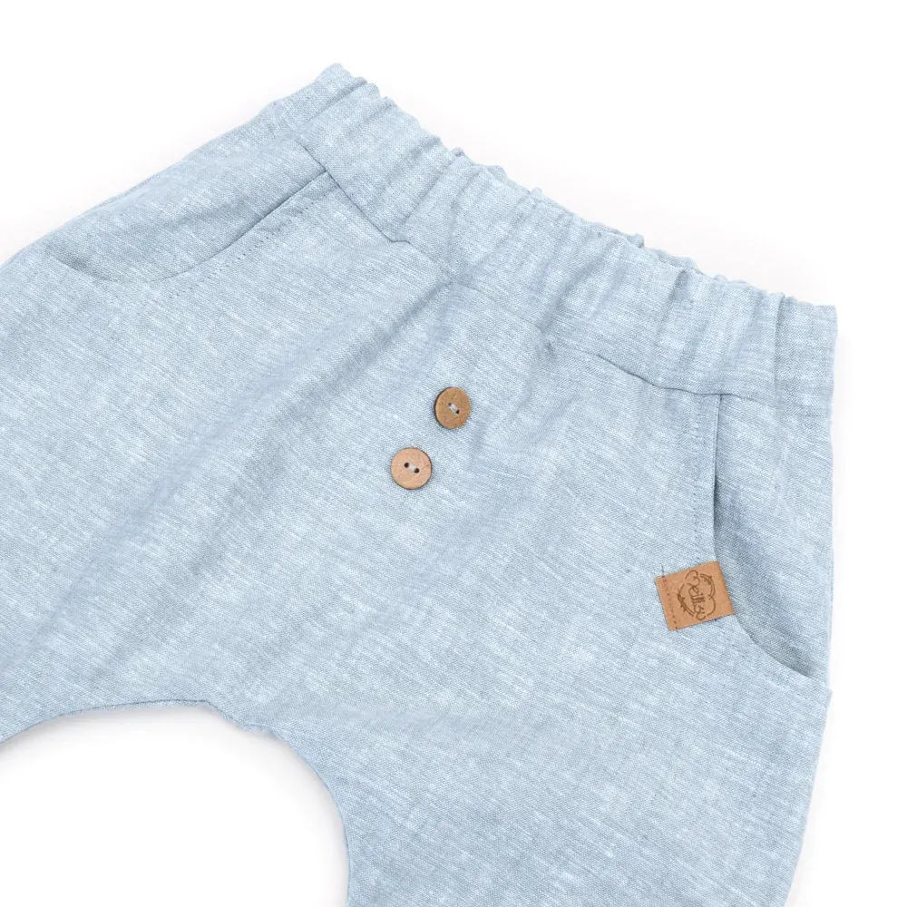 Pumphose | Leinen | hellblau meliert