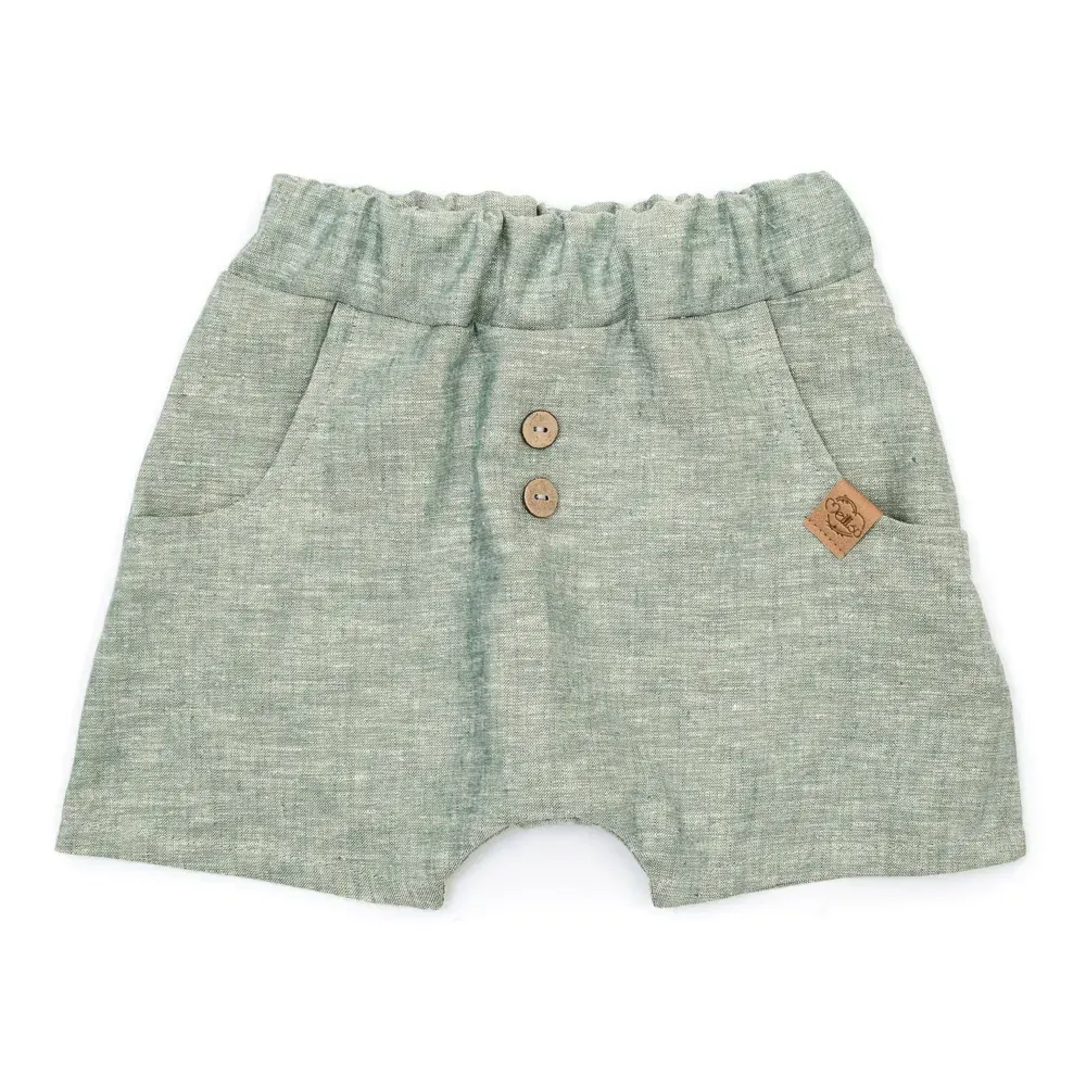 Shorts | Leinen | khaki meliert