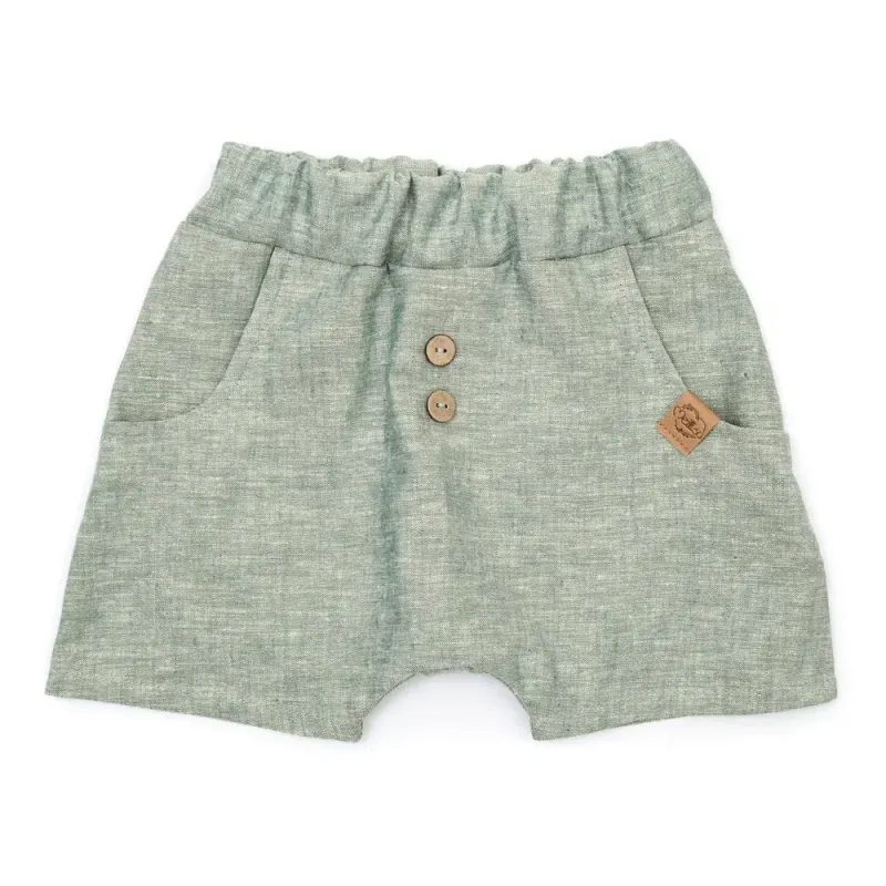 Shorts | Leinen | khaki meliert