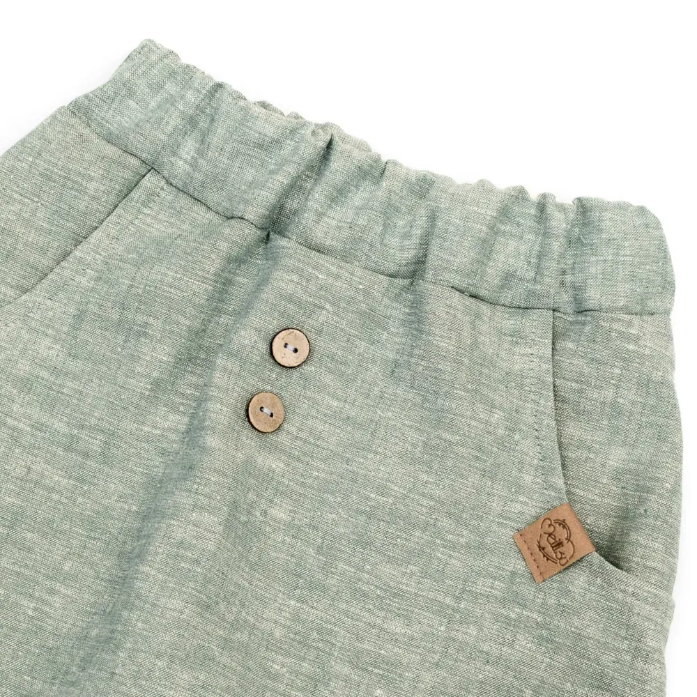 Shorts | Leinen | khaki meliert