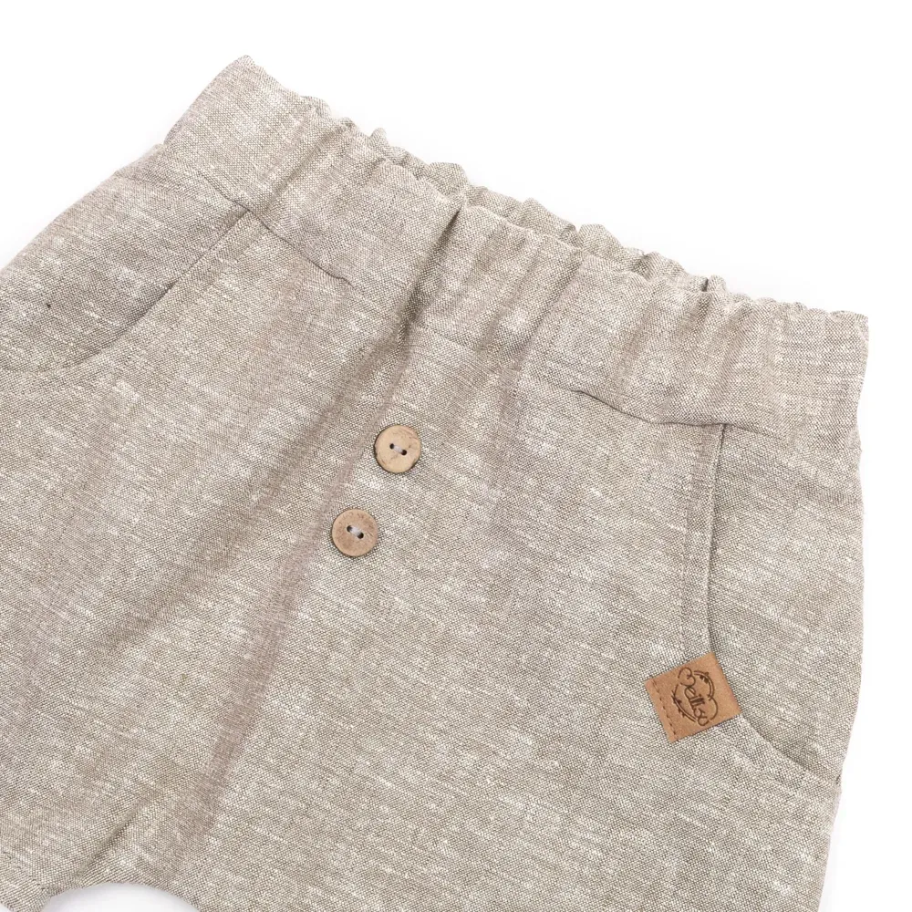 Shorts | Leinen | beige meliert