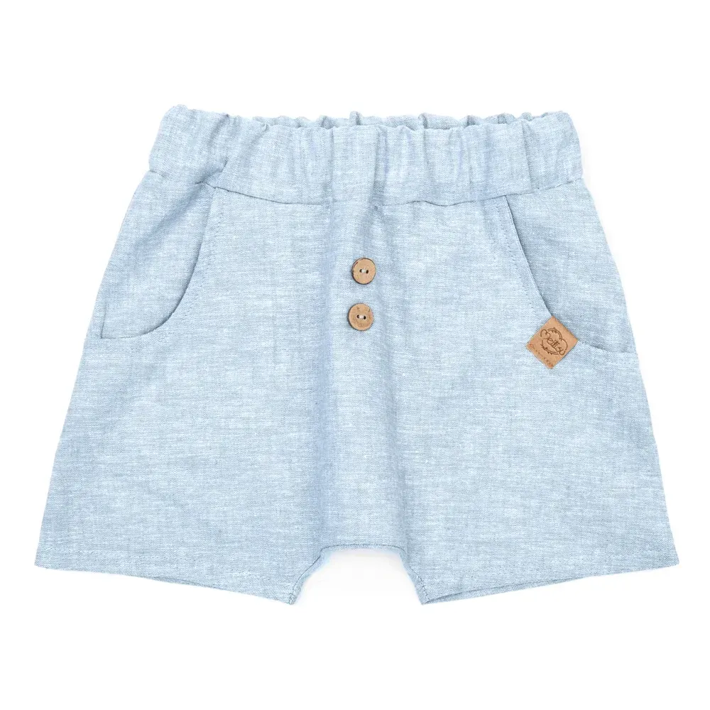 Shorts | Leinen | hellblau meliert