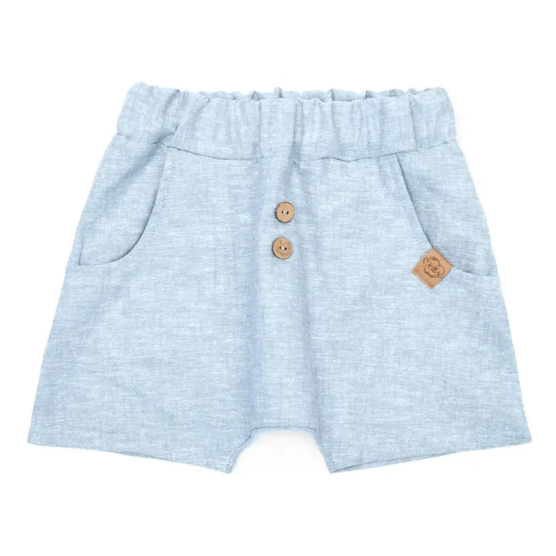 Shorts | Leinen | hellblau meliert