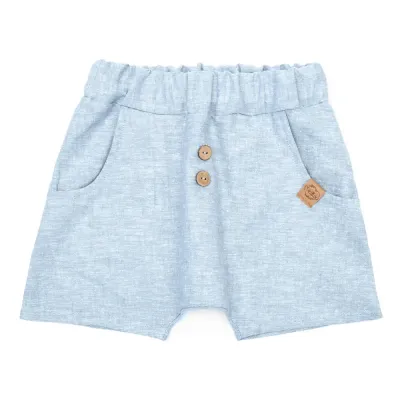 Shorts | Leinen | hellblau meliert