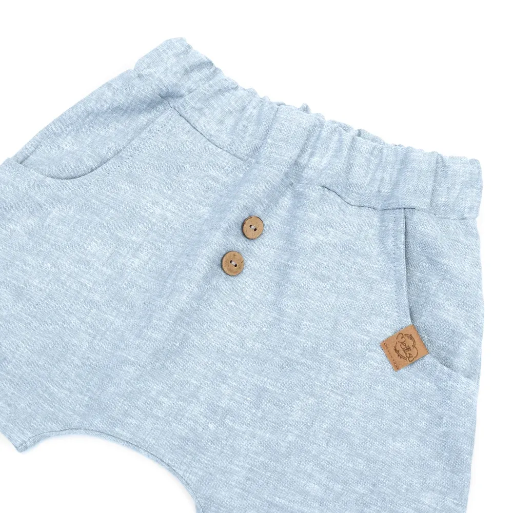 Shorts | Leinen | hellblau meliert