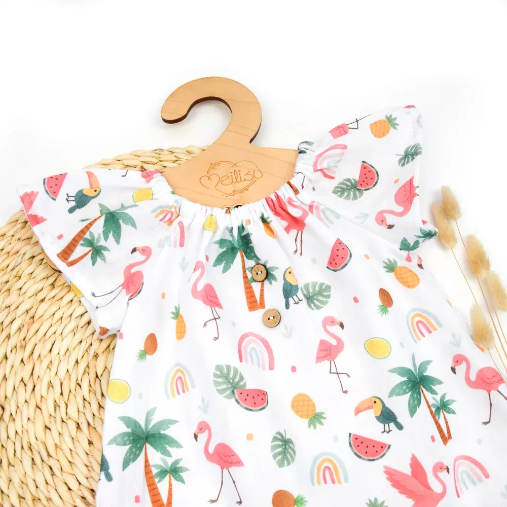 Sommerkleid | MUSSELIN | Flamingoparty