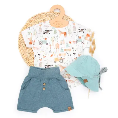 Set | Bauernhof | Oversized T-Shirt & Shorts & Sonnenhut