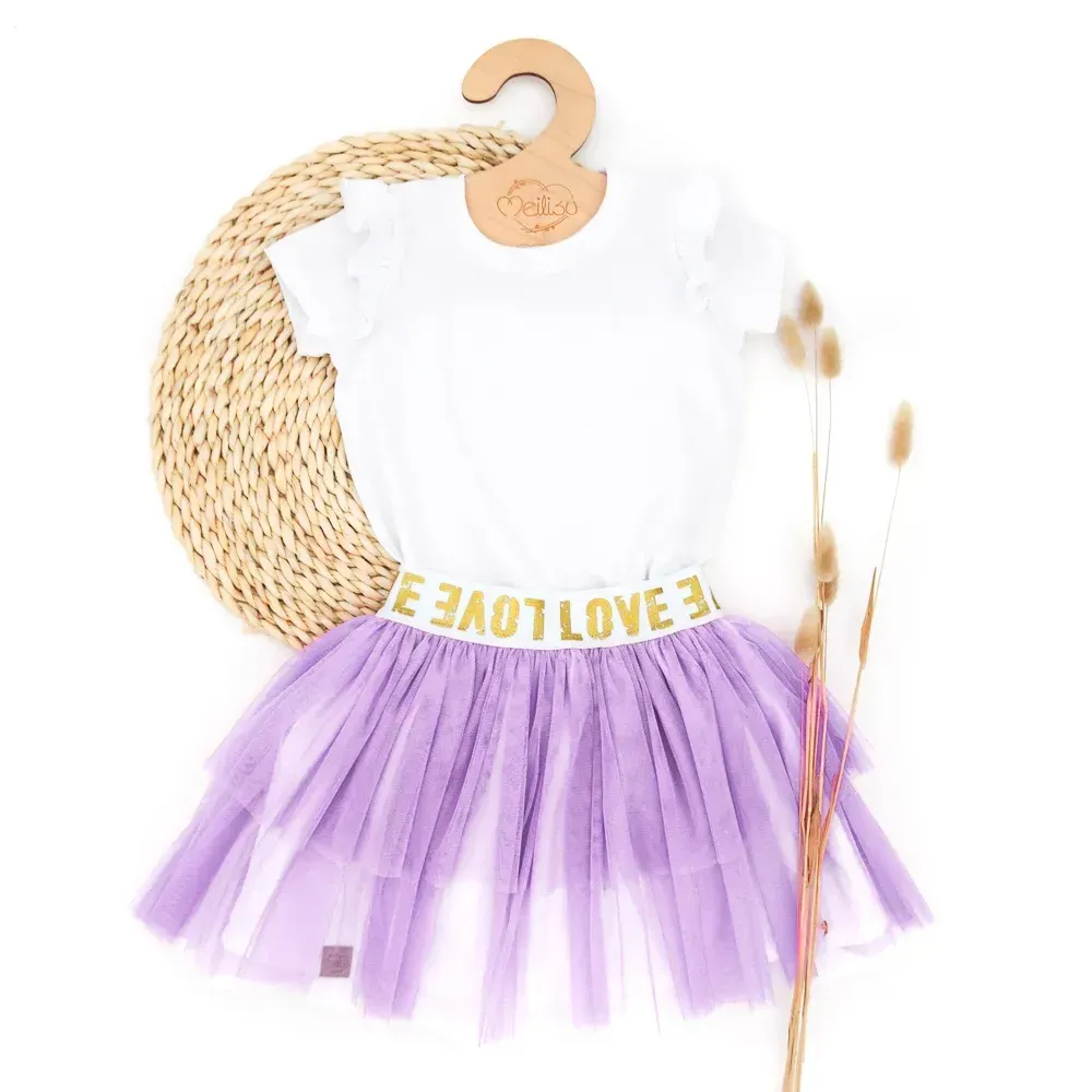 Outfit Mädchen | Einschulung 2026 | LOVE | Tüllrock & Shirt | flieder Outfit Mädchen | Einschulung 2026 | LOVE | Tüllrock & Shirt | flieder