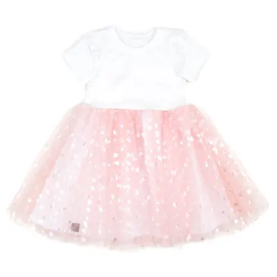 Tüll Kleid | Schulanfang 2026 | Mädchen | Herzen rosé weiß