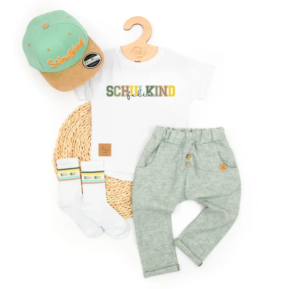 Outfit Jungs | Schulkind Schulanfang 2026 | mint | personalisierbar