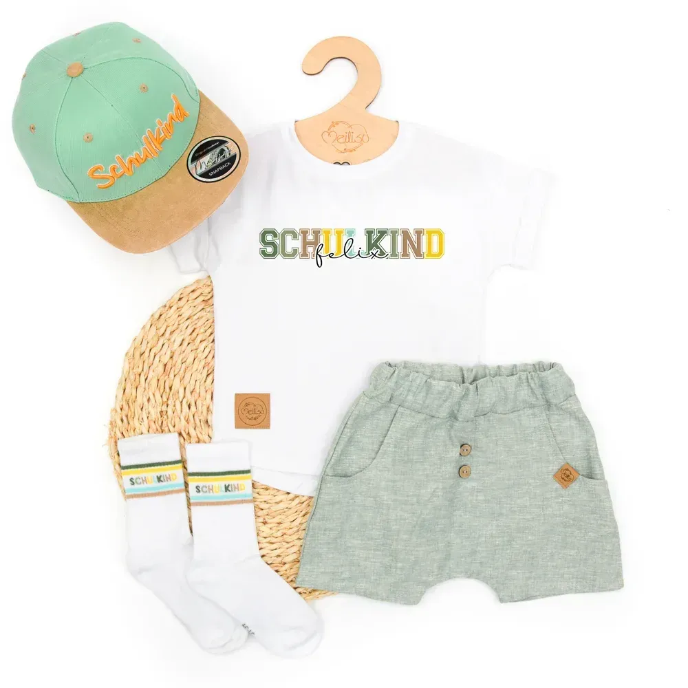 Outfit Jungs | Schulkind Schulanfang 2026 | mint | personalisierbar