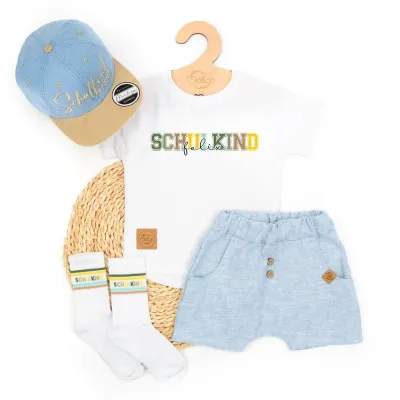 Outfit Jungs | Schulkind Schulanfang 2026 | hellblau | personalisierbar