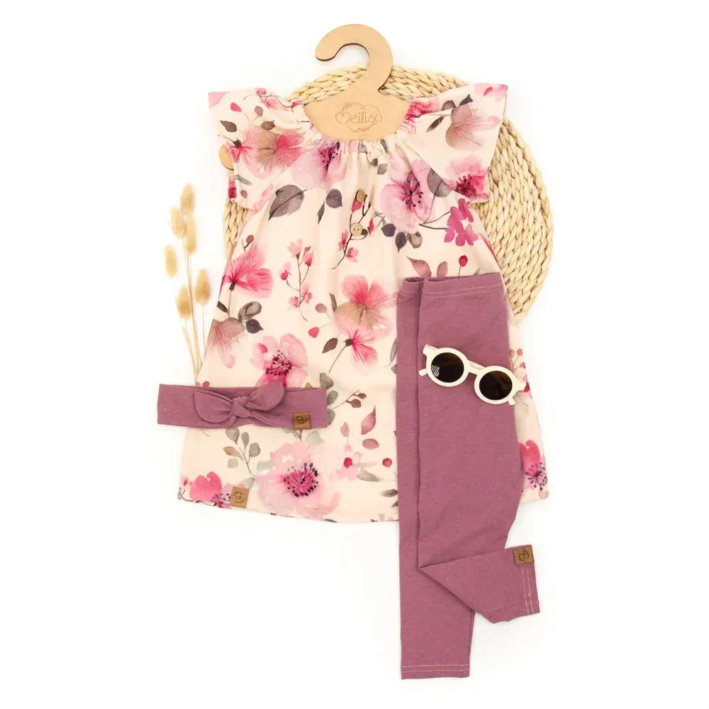 Set | Rosi Rose | Sommerkleid & Leggings & Haarband