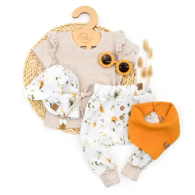 Set | Wildblumen | Shirt & Pumphose & Sonnenhut & Tuch Set | Wildblumen | Shirt & Pumphose & Sonnenhut & Tuch