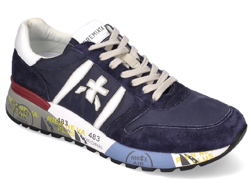 Sneaker Premiata realizzata in camoscio, nylon e logo in pelle