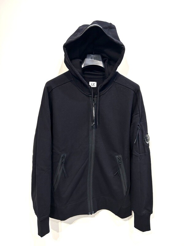 Felpa in cotone Diagonal Fleece con cappuccio full zip