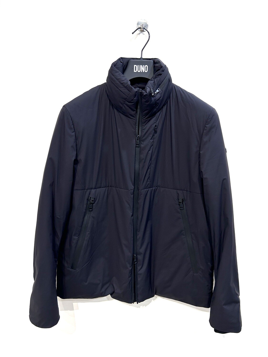 ​Biker in piuma d’oca in tessuto tecnico B-strech, colore nero