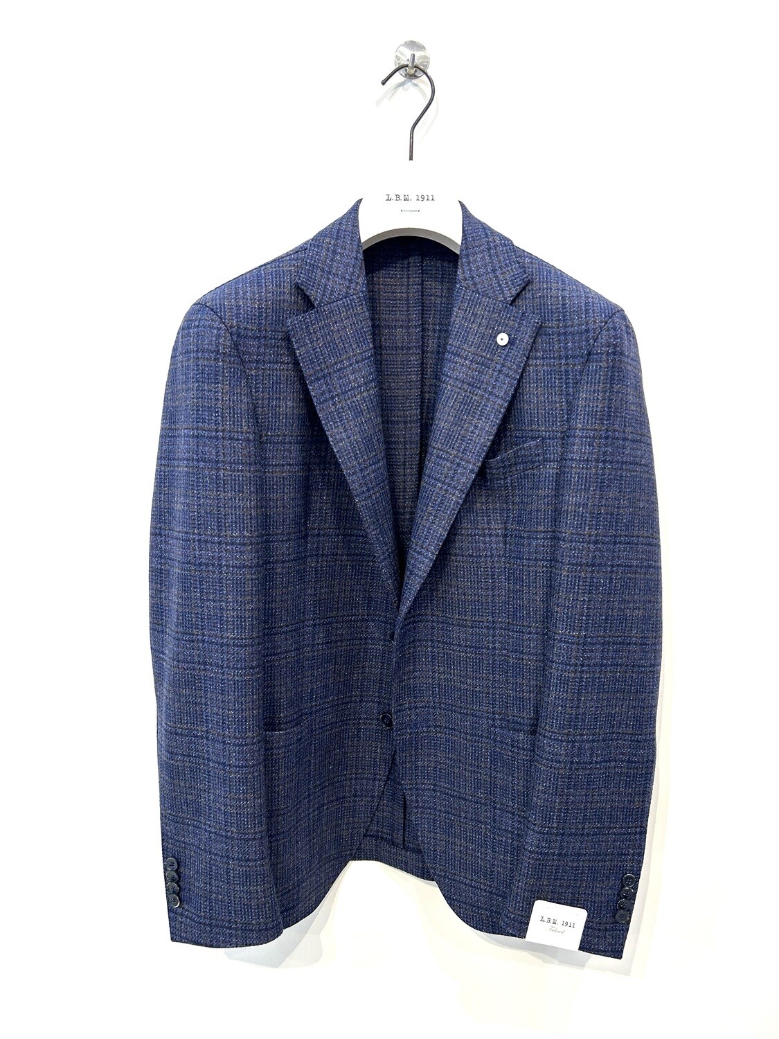 Giacca finestrata monopetto in lana e cachemire. Col. Bleu