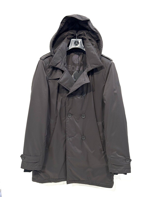 Trench in nylon soft ovattato opaco. Col. Testa Moro