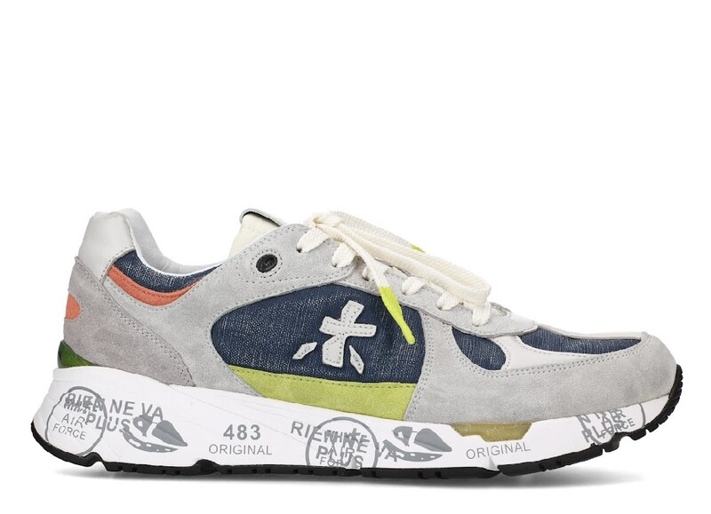 Sneaker in suede e canvas di cotone. Col. Ottanio / Perla