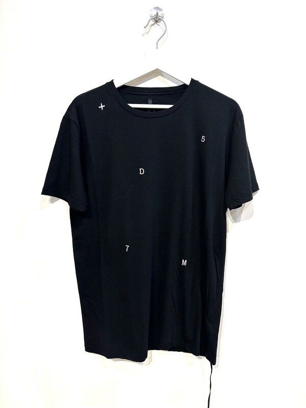 Tshirt in cotone md75 ricamata. col. nero