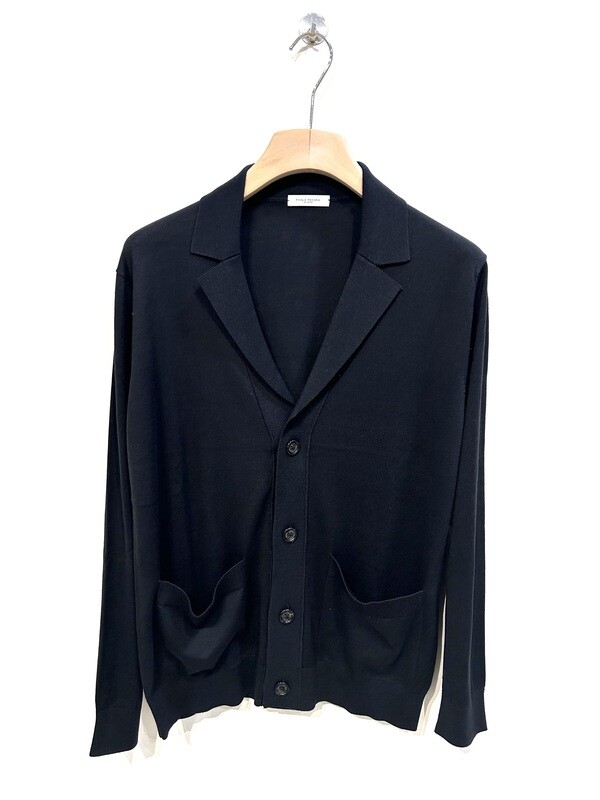 Cardigan a blazer in seta e cotone. Col. Nero
