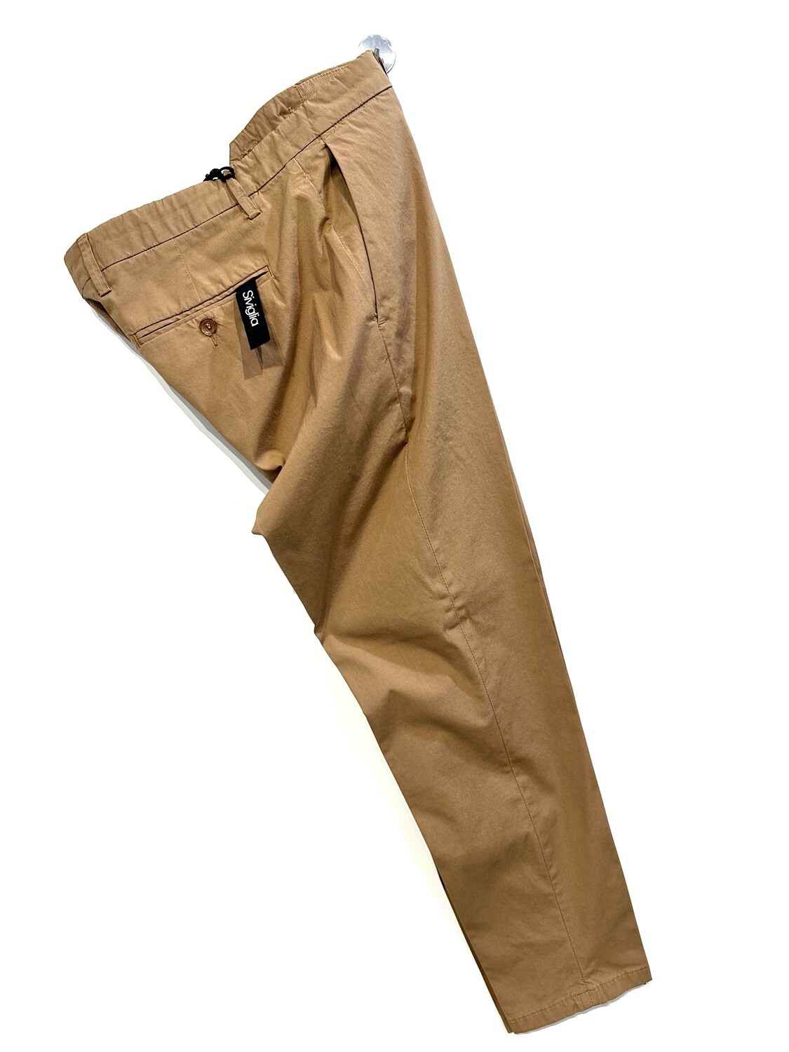 Pantalone in cotone strech. Col. Caramello