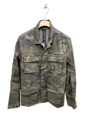 Field jacket camouflage in cotone e lino elasticizzato. Col. Camouflage