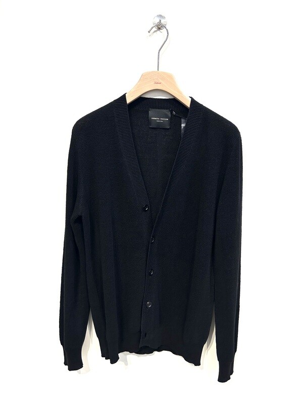 Cardigan con bottoni operato punto Milano . Col. Nero