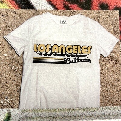 Tshirt in cotone stampa Los Angeles. Col. Bianco
