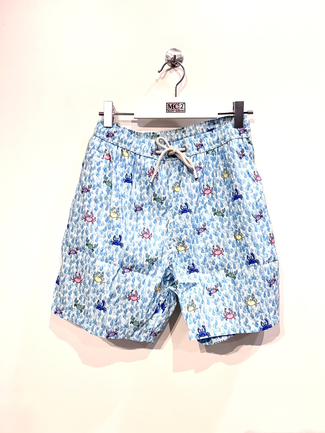 Boxer mare in nylon stampato Granchi. Col. Azzurro