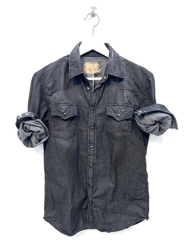 Camicie Texana in Jeans effetto vintage. Col. Nero