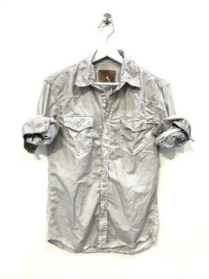 Camicia Texana in cotone tintura faded
( SUPERVINTAGE ) bacchetta. Col. Bianco / Azzurro