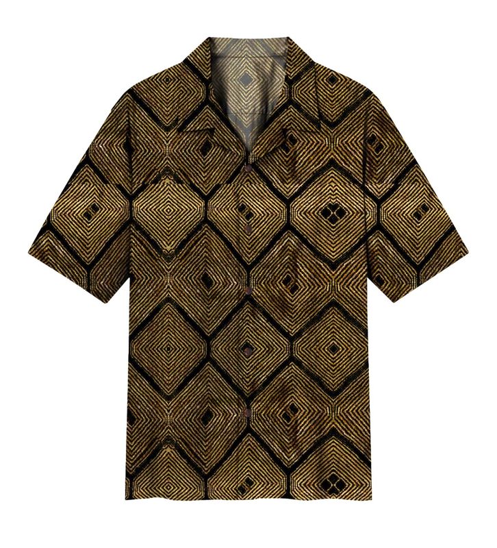 Camicia a manica corta in viscosa fantasia. Col. Fantasia