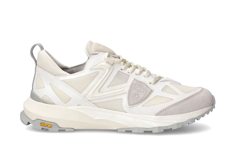 Sneaker running tomaia in mesh tessuto tecnico con applicazioni termosaldate gommate. Col. Off White
