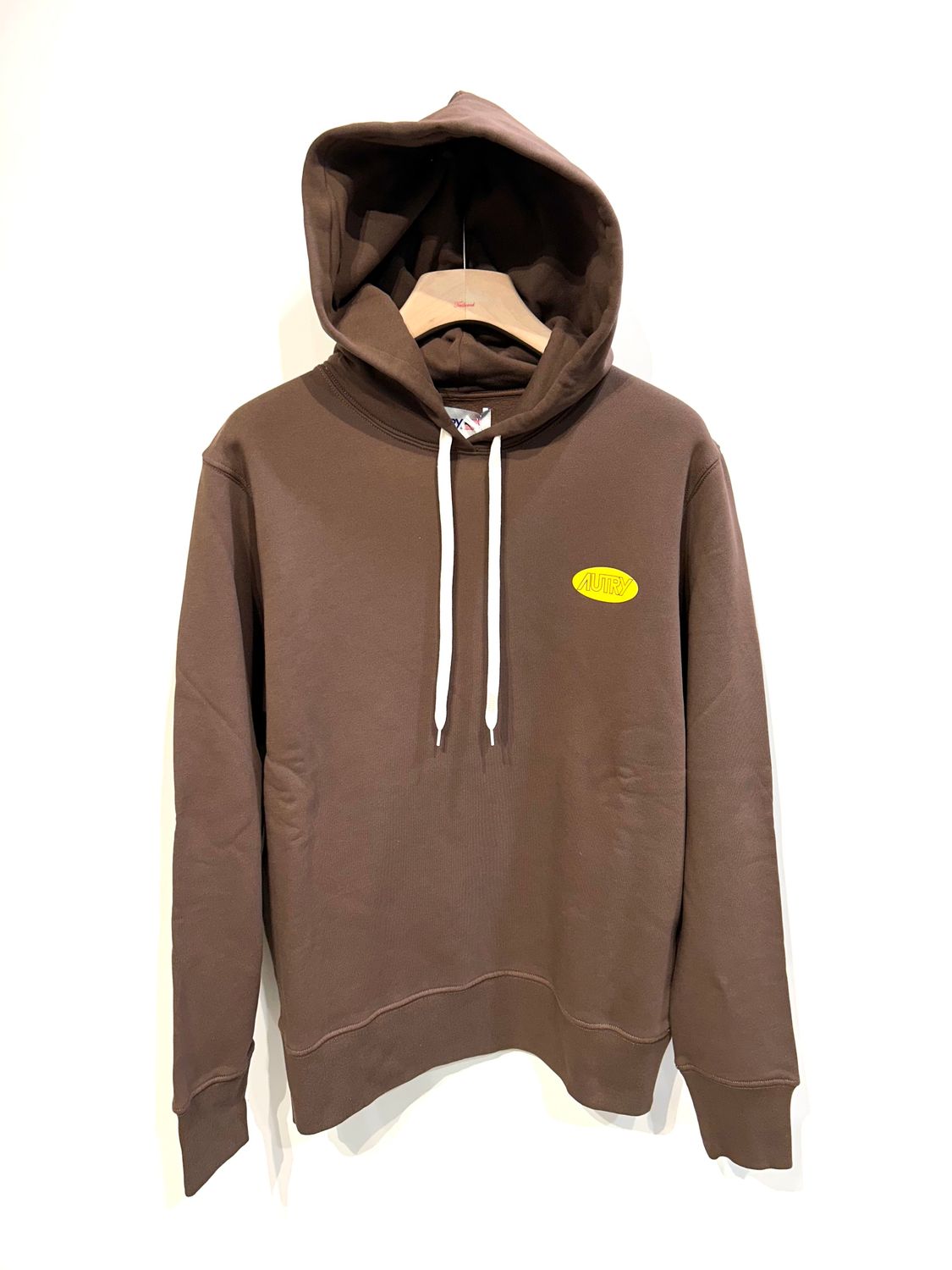 Felpa hoody full zip in cotone felpato, stampa fronte e retro. Regular fit. Col. Terra