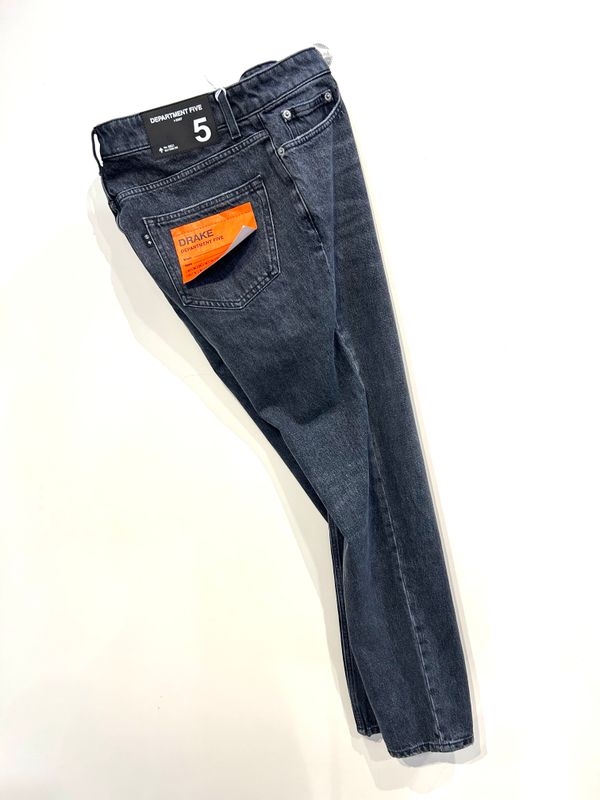 Jeans denim tela non elasticizzato, effetto vintage. Col. Nero Antracite