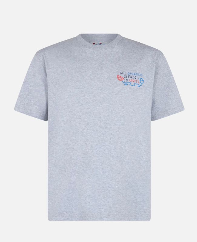 Tshirt in cotone organico “ Ghiaccio “ . Col. Grigio Chiaro